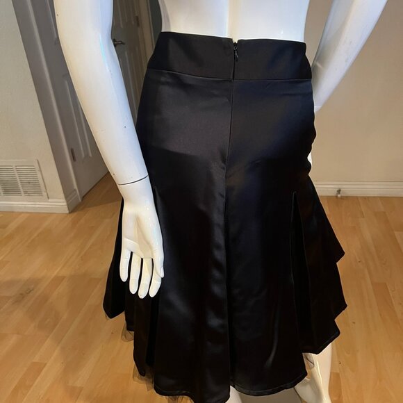 LOUIS VERDAD INVERTED PLEAT SKIRT WITH TULLE UNDERSKIRT SZ L LARGE - Picture 3 of 4